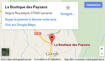 Localiser La Boutique des Paysans sur Google Maps